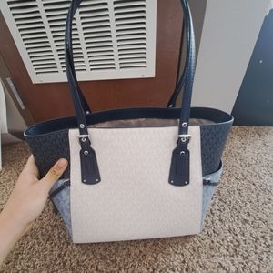Blue and white Michael kors purse